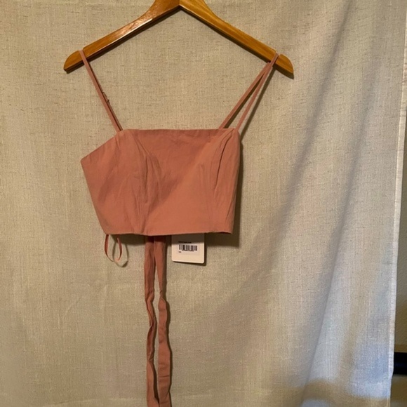 COPY - Hello Molly Rose Pink Cropped Halter Top Size M - Picture 2 of 8